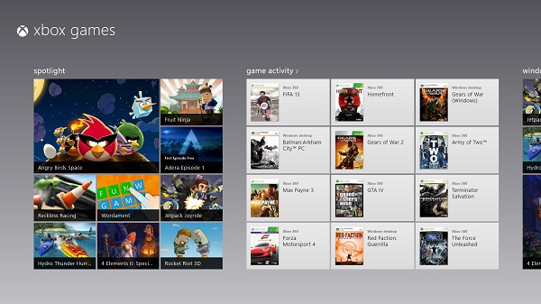 Windows 8'in Oyunlar uygulaması, Xbox Live mesajlaşma desteği ile güncellendi