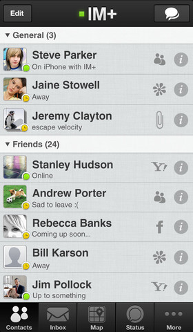 iOS için IM+ Instant Messenger, yenilendi (Sürüm 7.7)