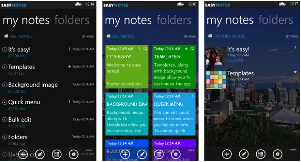Not alma uygulaması EasyNotes, Windows Phone için satışa sunuldu