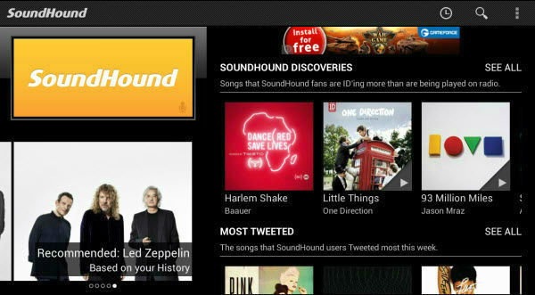 SoundHound uygulaması Android tabletler için optimize edildi