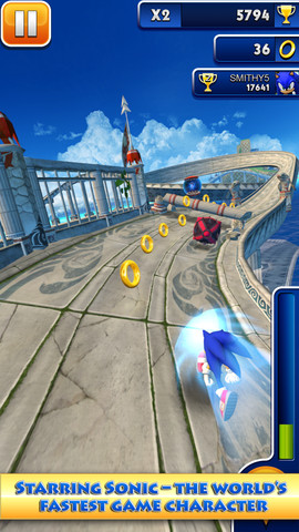 Sonic Dash iOS için ücretsiz