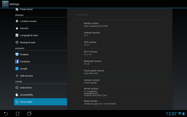 ASUS Transformer Pad Infinity için Android 4.2 güncellemesi dağıtılmaya başladı