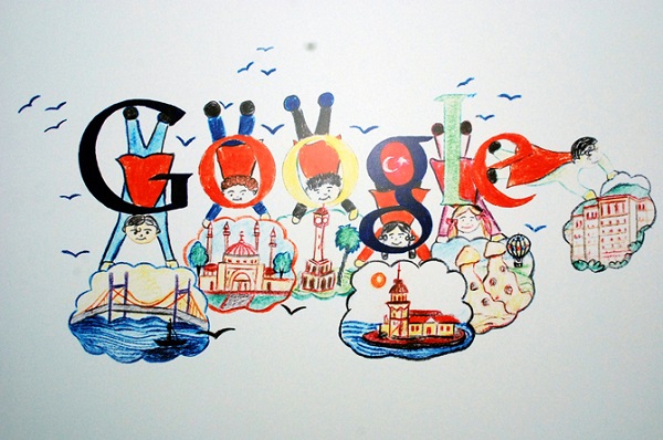 Melissa Çağlar'ın Doodle 4 Google yarışmasında birinci olduğu resmi anasayfada sergilenmeye başladı