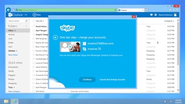 Outlook kullanıcıları gelen kutusundan doğrudan Skype görüşmesi başlatabiliyor