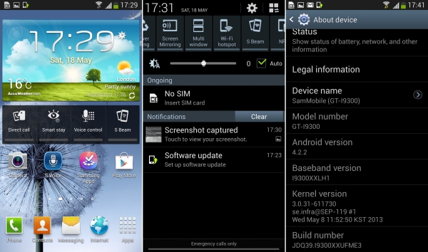 Samsung Galaxy S3 için Android 4.2.2 sürümlü yeni üretici yazılımı sızdırıldı