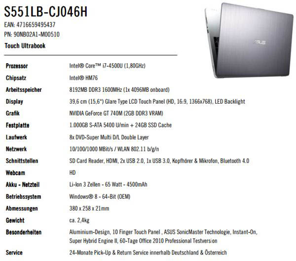 Intel Haswell işlemcili Asus VivoBook V551 ultrabook modeli yakında geliyor
