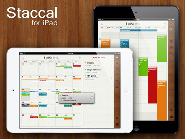 iPad için gelişmiş yeni takvim uygulaması: Staccal