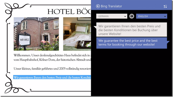Bing Translator uygulaması Windows 8 için yayınlandı