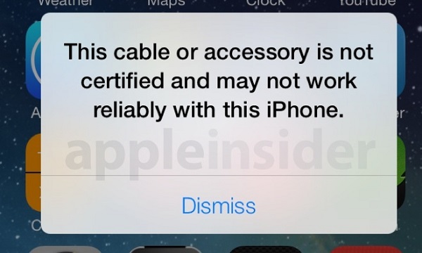 iOS 7 betasında onaylanmamış Lightning kablo uyarısı ortaya çıktı