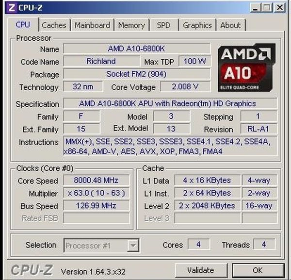 AMD'nin Fusion A10-6800K işlemcisi 8GHz'e hız aşırtıldı