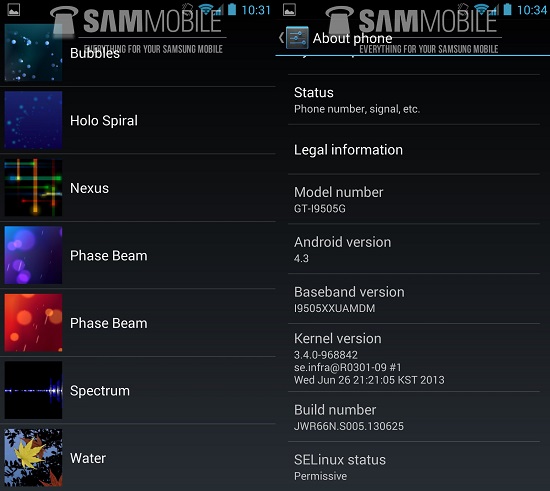 Galaxy S4 üzerinde çalışan Android 4.3 sürümü ortaya çıktı