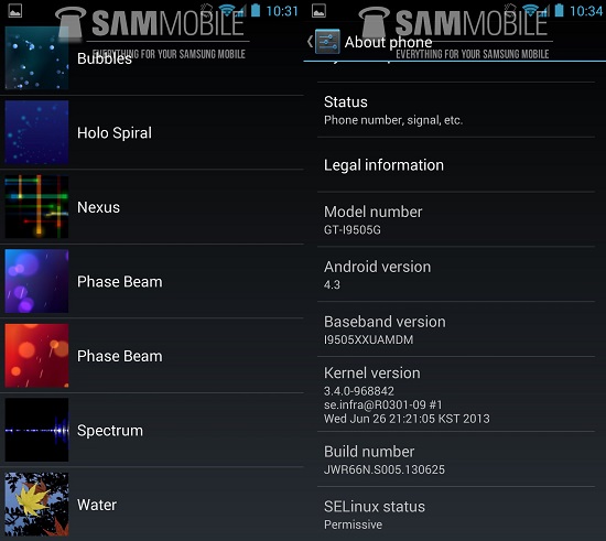 Galaxy S4 üzerinde çalışan Android 4.3 sürümü ortaya çıktı