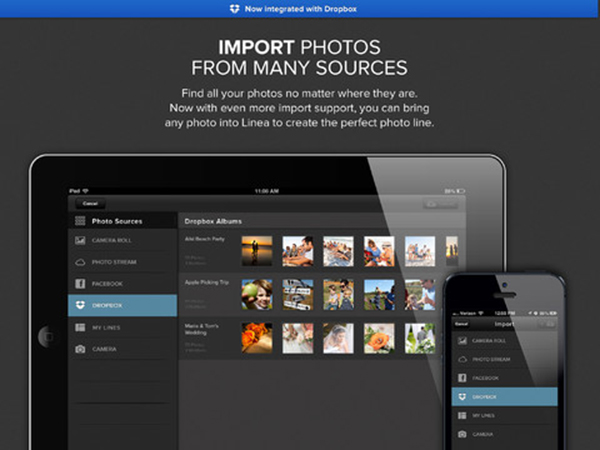 Linea isimli fotoğraf görüntüleme uygulaması, Dropbox desteğine kavuştu