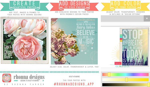 Fotoğraflar üzerinden farklı tasarımlar yapmak isteyenlere özel uygulama: Rhonna Designs 