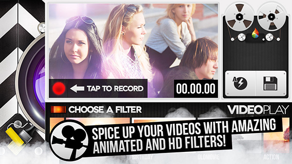 VideoPlay uygulaması, videolar üzerine gerçek zamanlı olarak efekt ve filtre ekleyebiliyor