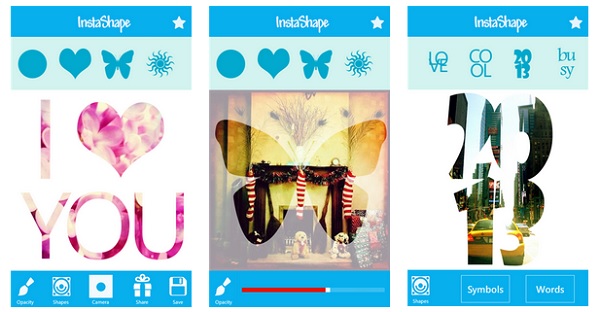 Windows Phone için InstaShape ile farklı şekillerde kestiğiniz resimleri paylaşın