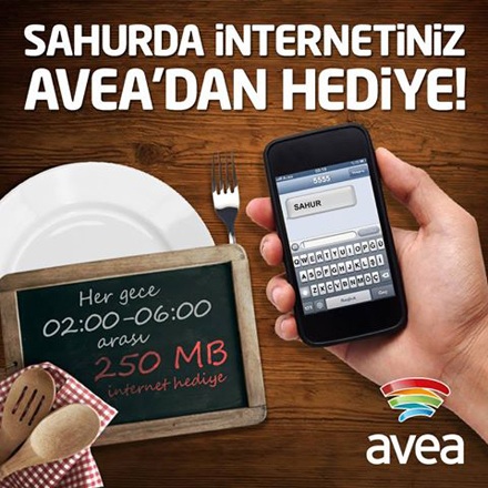 Avea faturasız hatlara özel sahurda ücretsiz internet kampanyası başlattı