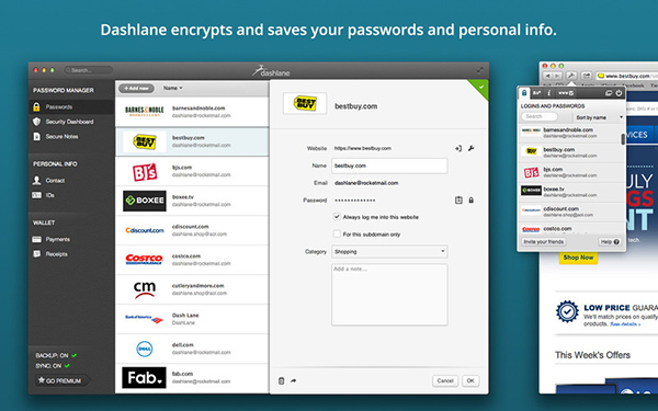 Mac sistemler için şifre yönetim uygulaması: Dashlane Password Manager