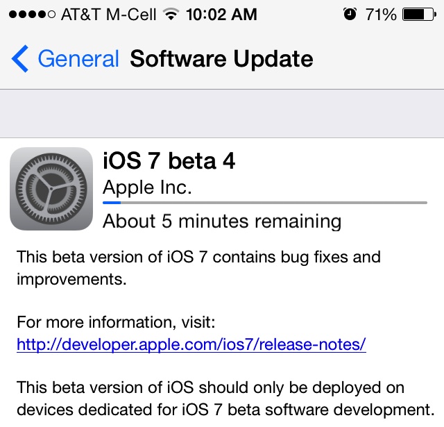 iOS 7 Beta 4 yayınlandı