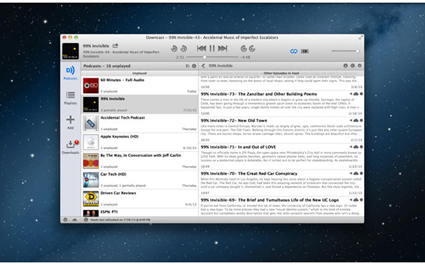 Popüler podcast uygulaması Downcast, Mac sistemler için kullanıma sunuldu