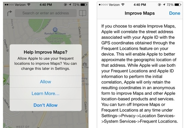 Apple, iOS 7 ile birlikte haritaların geliştirilmesi için kullanıcılardan yardım alacak