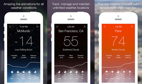 iOS uyumlu yeni hava durumu uygulaması: Aero