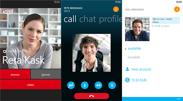Windows Phone 8 için Skype, 2.9 sürümüne güncellendi