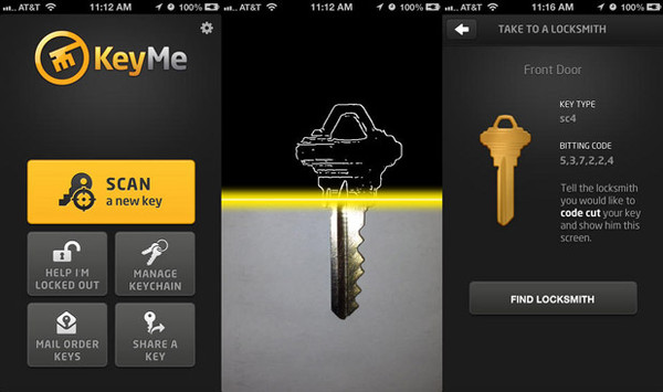 iPhone için KeyMe ile anahtar kalıplarınız bulutta