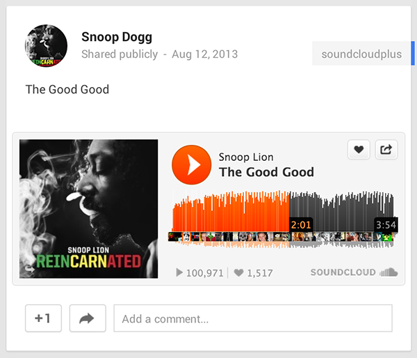 Sound Cloud, Google+ üzerinde paylaşma özelliğine kavuştu