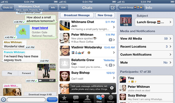 Popüler mesajlaşma uygulaması WhatsApp Messenger, iOS için güncellendi