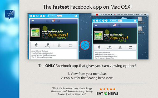 Mac kullanıcılarına hızlı Facebook erişimi sağlayan yeni bir uygulama: QuickTab