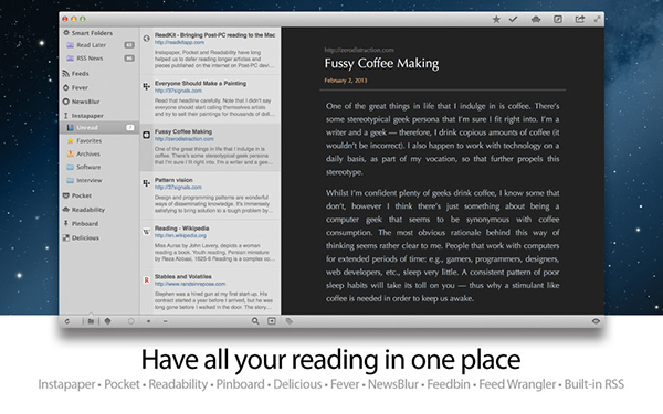 Mac OS için ReadKit RSS uygulaması, birçok yeni özellik ile güncellendi