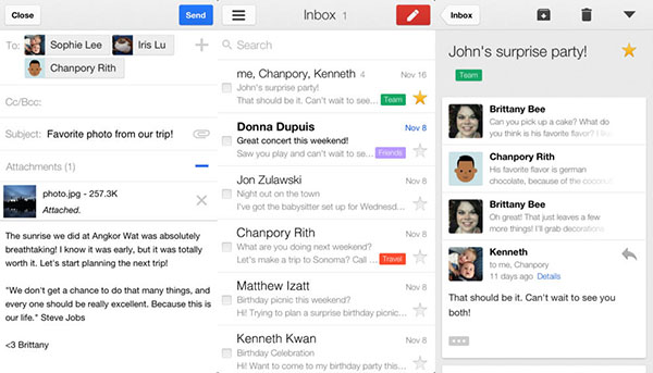 Gmail'in iOS uygulaması geliştirilmiş Drive ve Google+ entegrasyonu ile güncellendi