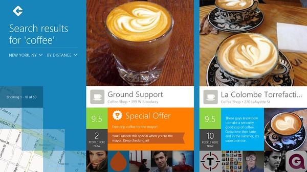Foursquare, Windows 8 için yayınlandı