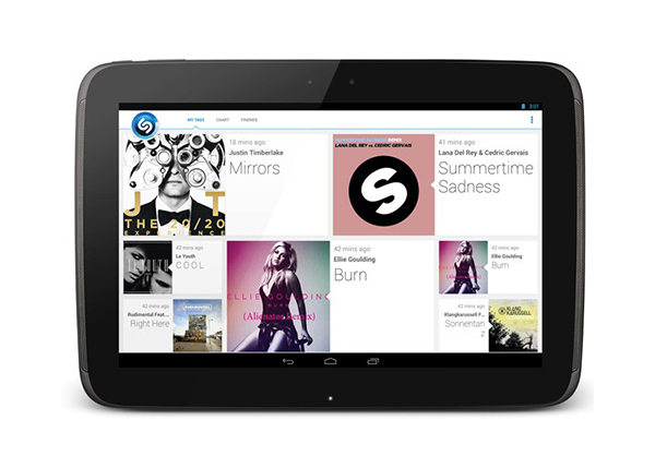 Müzik tanıma uygulaması Shazam, artık Android tabletlerle de uyumlu olarak çalışabiliyor