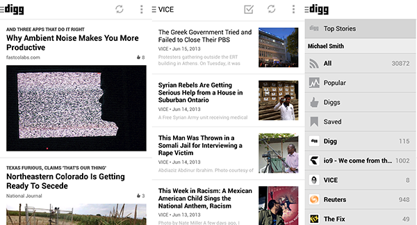 RSS okuma uygulaması Digg, Android için kullanıma sunuldu