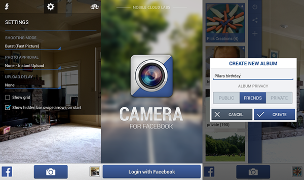 Android için geliştirilen yeni fotoğraf uygulaması, çekilen her fotoğrafı otomatik olarak Facebook üzerine aktarabiliyor
