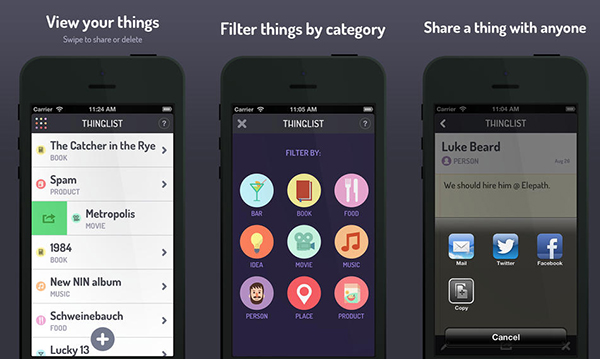 iOS uyumlu organizasyon / hatırlatma uygulamalarından Thinglist, yeni özellikler ile güncellendi
