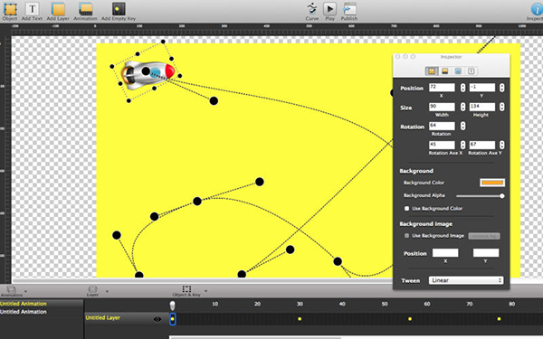 Mac sistemler için javascript tabanlı animasyon editörü: Rocket JS Animator