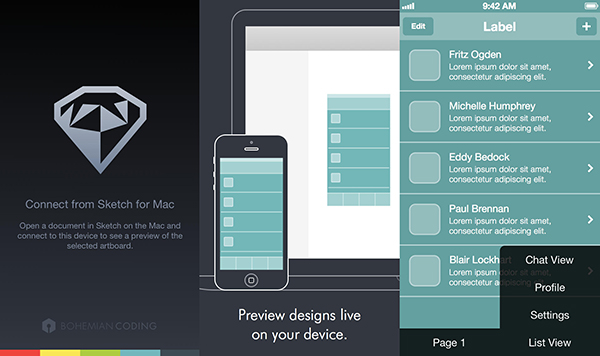 Mac uyumlu tasarım uygulaması Sketch için hazırlanan yardımcı iOS uygulaması: Sketch Mirror