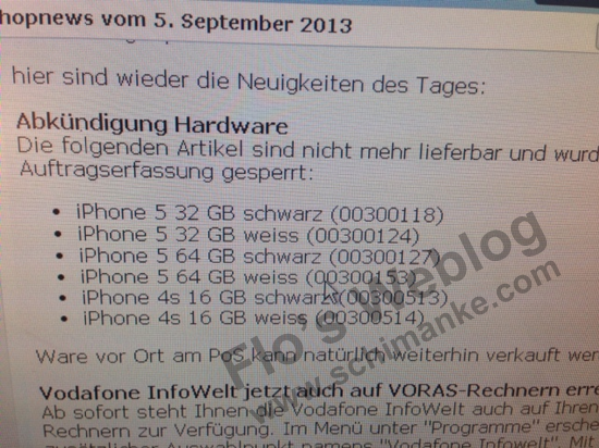 Vodafone Almanya, 32/64GB iPhone 5 ve 16GB iPhone 4S'in satışını durduruyor