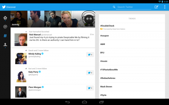 Twitter'ın Android tablet sürümü internete sızdı