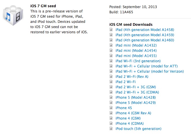 Apple, iOS 7 Golden Master'ı yayınladı