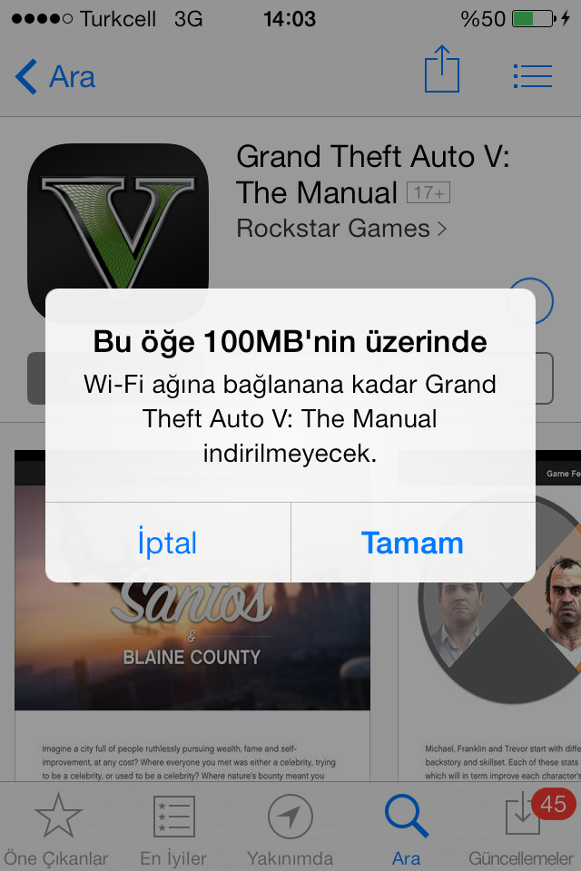 Apple, hücresel ağ ile App Store'dan uygulama indirme limitini arttırdı