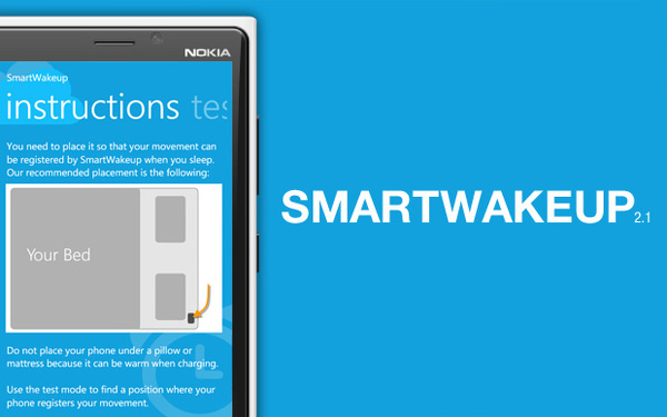 Windows Phone için SmartWakeup hareketlerinizi gözlemleyerek iyi uyumanızı sağlıyor