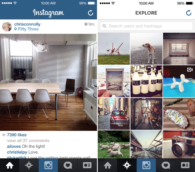 Instagram, iOS 7 için güncellendi