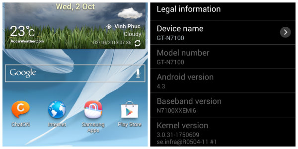 Galaxy Note 2 için Android 4.3 test ROM'u sızdırıldı
