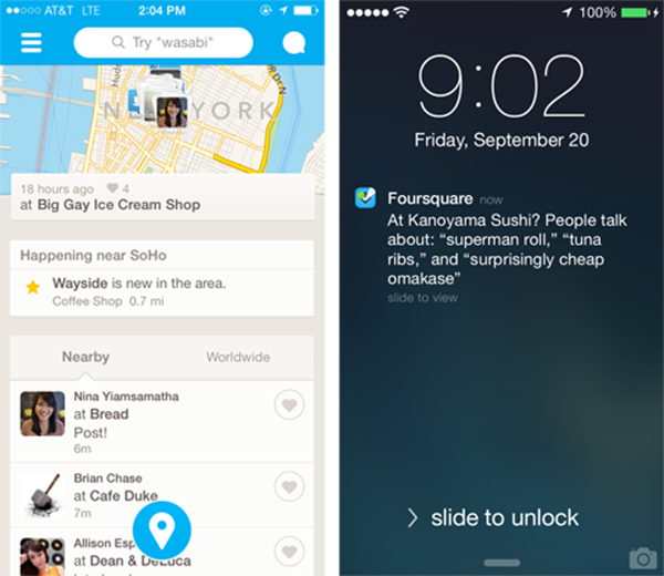 Foursquare, iOS için gerçek zamanlı tavsiye desteğiyle güncellendi