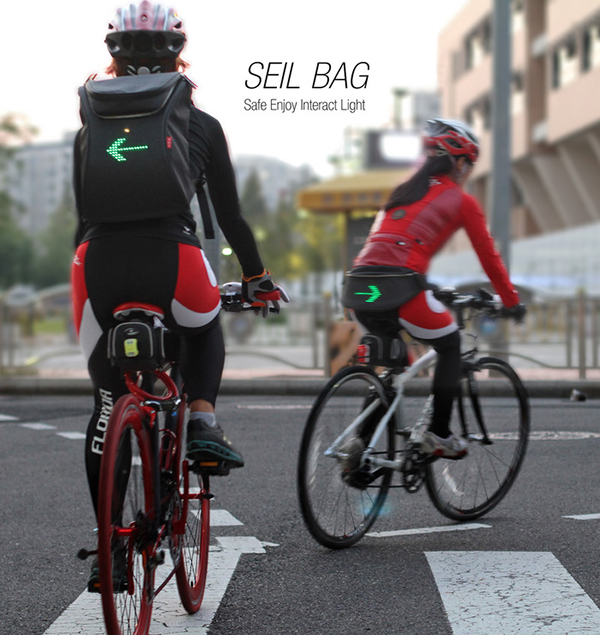 Bisiklet ya da motosiklet sürücüleri için LED sinyal sistemi: Seil Bag