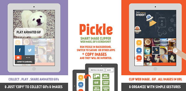 İnternetten fotoğraf ve gif animasyon toplama uygulaması Pickle, iPad için de yayınladı